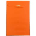 JAM Paper Open End Clasp Catalog Envelopes, 6 x 9, Orange Recycled, 100/Pack (V0128127)