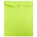 JAM Paper 10 x 13 Open End Catalog Colored Envelopes with Clasp Closure, Ultra Lime Green, 10/Pack