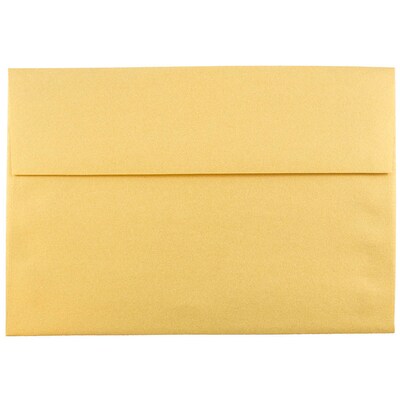 JAM Paper A8 Metallic Invitation Envelopes, 5.5 x 8.125, Stardream Gold, 25/Pack (V018295)