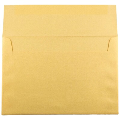 JAM Paper A8 Metallic Invitation Envelopes, 5.5 x 8.125, Stardream Gold, 25/Pack (V018295)