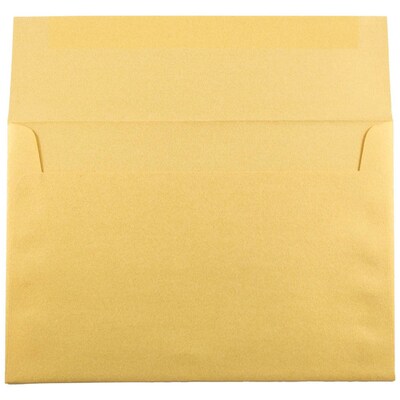 JAM Paper A8 Metallic Invitation Envelopes, 5.5 x 8.125, Stardream Gold, 25/Pack (V018295)