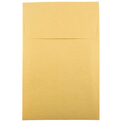 JAM Paper® A10 Policy Metallic Invitation Envelopes, 6 x 9.5, Stardream Gold, 25/Pack (V018304)