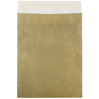 JAM Paper Tear-Proof Tyvek Open End Catalog Envelopes, Gold, 10" x 13", 25/Pack (V021378)
