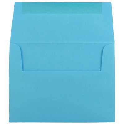 JAM Paper® A2 Colored Invitation Envelopes, 4.375 x 5.75, Blue Recycled, Bulk 250/Box(WDBH600H)