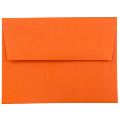 JAM Paper A2 Colored Invitation Envelopes, 4.375 x 5.75, Orange Recycled, 25/Pack (WDBH602)