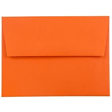 JAM Paper A2 Colored Invitation Envelopes, 4.375 x 5.75, Orange Recycled, 25/Pack (WDBH602)