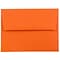 JAM Paper A2 Colored Invitation Envelopes, 4.375 x 5.75, Orange Recycled, 50/Pack (WDBH602I)