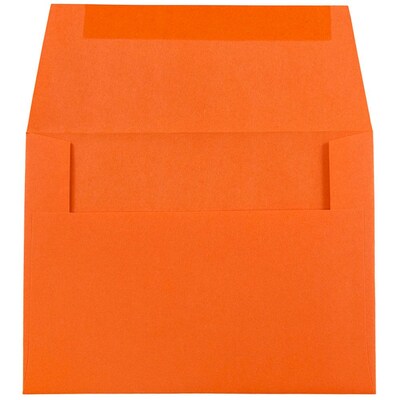 JAM Paper A2 Colored Invitation Envelopes, 4.375 x 5.75, Orange Recycled, 50/Pack (WDBH602I)