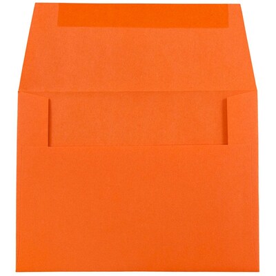 JAM Paper A2 Colored Invitation Envelopes, 4.375 x 5.75, Orange Recycled, 25/Pack (WDBH602)