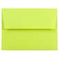 JAM Paper A2 Colored Invitation Envelopes, 4.375 x 5.75, Ultra Lime Green, 50/Pack (WDBH610I)