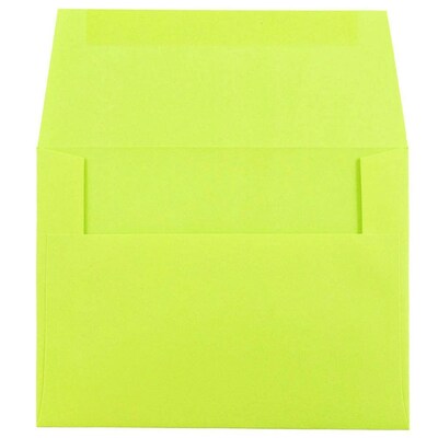 JAM Paper A2 Colored Invitation Envelopes, 4.375 x 5.75, Ultra Lime Green, Bulk 250/Box (WDBH610H)