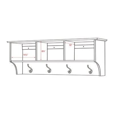 Prepac™ Sonoma Entryway Cubbie Shelf, 48" x 11.5", White