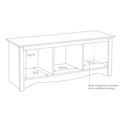 Prepac™ Composite Wood Cubbie Bench, White