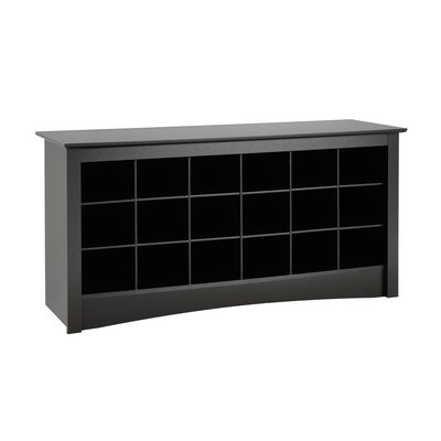 Prepac™ Composite Wood Shoe Storage Cubbie Bench, Black