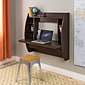 Prepac 42'' Wall Mounted Floating Desk with Storage, Espresso (EEHW-0200-1)