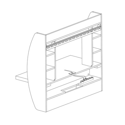 Prepac 42" Wall Mounted Floating Desk with Storage, White (WEHW-0200-1)