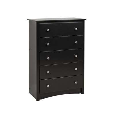 Prepac™ 45.25" Sonoma 5 Drawer Chest, Black (BDC-3345-K)