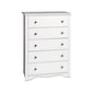 Prepac™ 45.25" Monterey 5 Drawer Chest; White (WDC-3345-K)