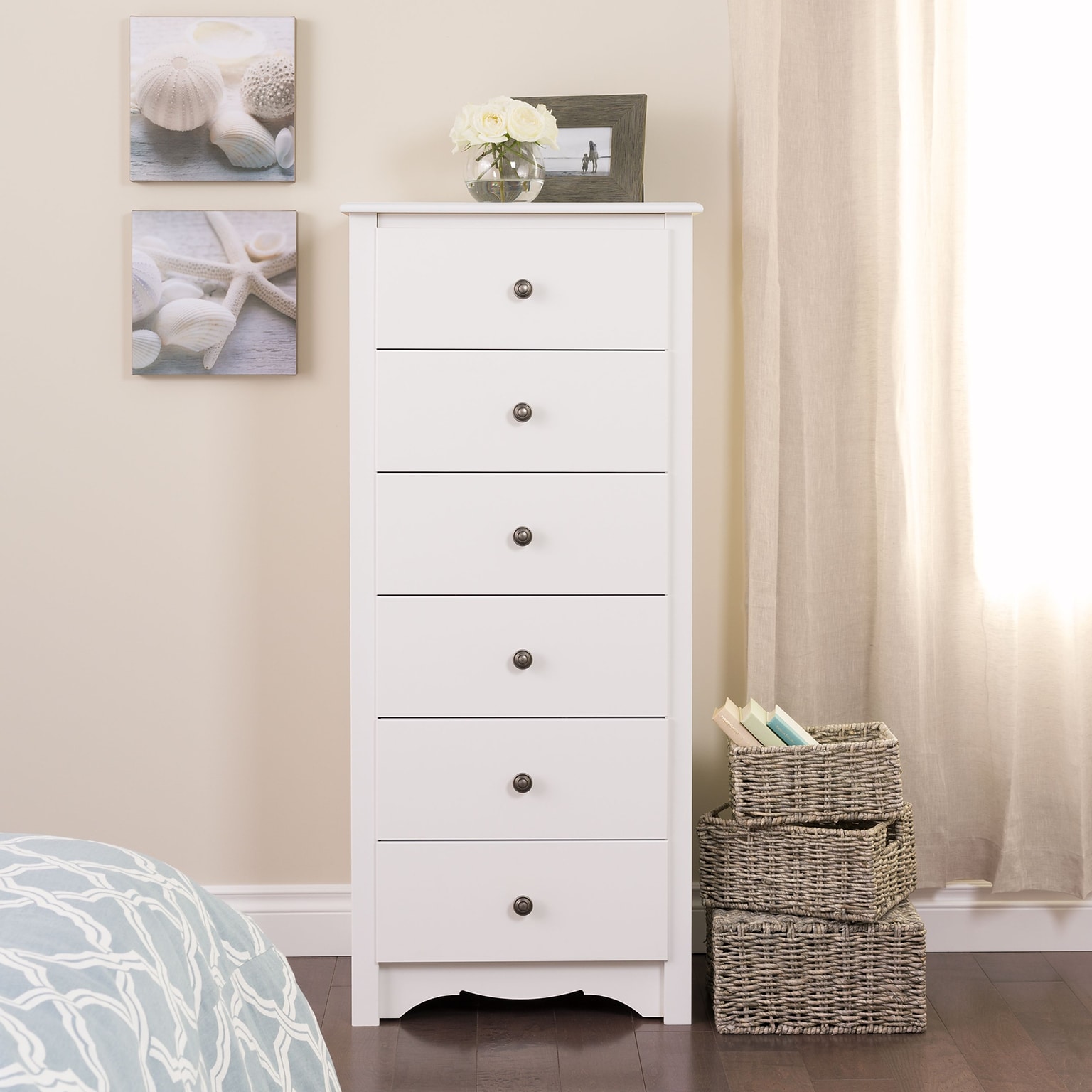 Prepac™ 53.25 Monterey Tall 6 Drawer Chest, White