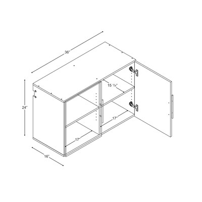 Prepac™ HangUps 36" Laminate Upper Storage Cabinet, Light Gray