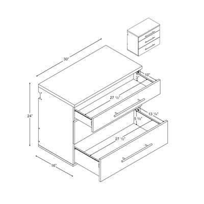 Prepac™ HangUps Laminate 3 Drawer Base Storage Cabinet, Light Gray (GSCW-0730-1)