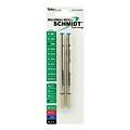 Schmidt 888 Safety Ceramic Rollerball Metal Tube Refill, Fits Universal Pens, Broad, Blue, 2 Pack (SC58107)