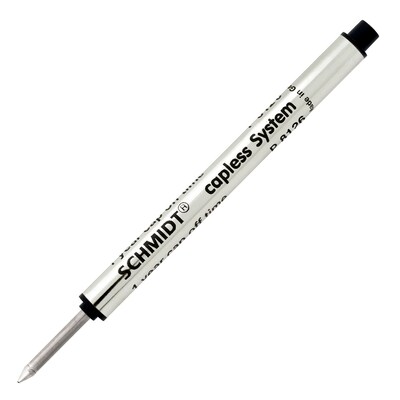 Schmidt 8126 Rollerball Short Capless Refill, Fine, Black, 2 Pack (SC58119)