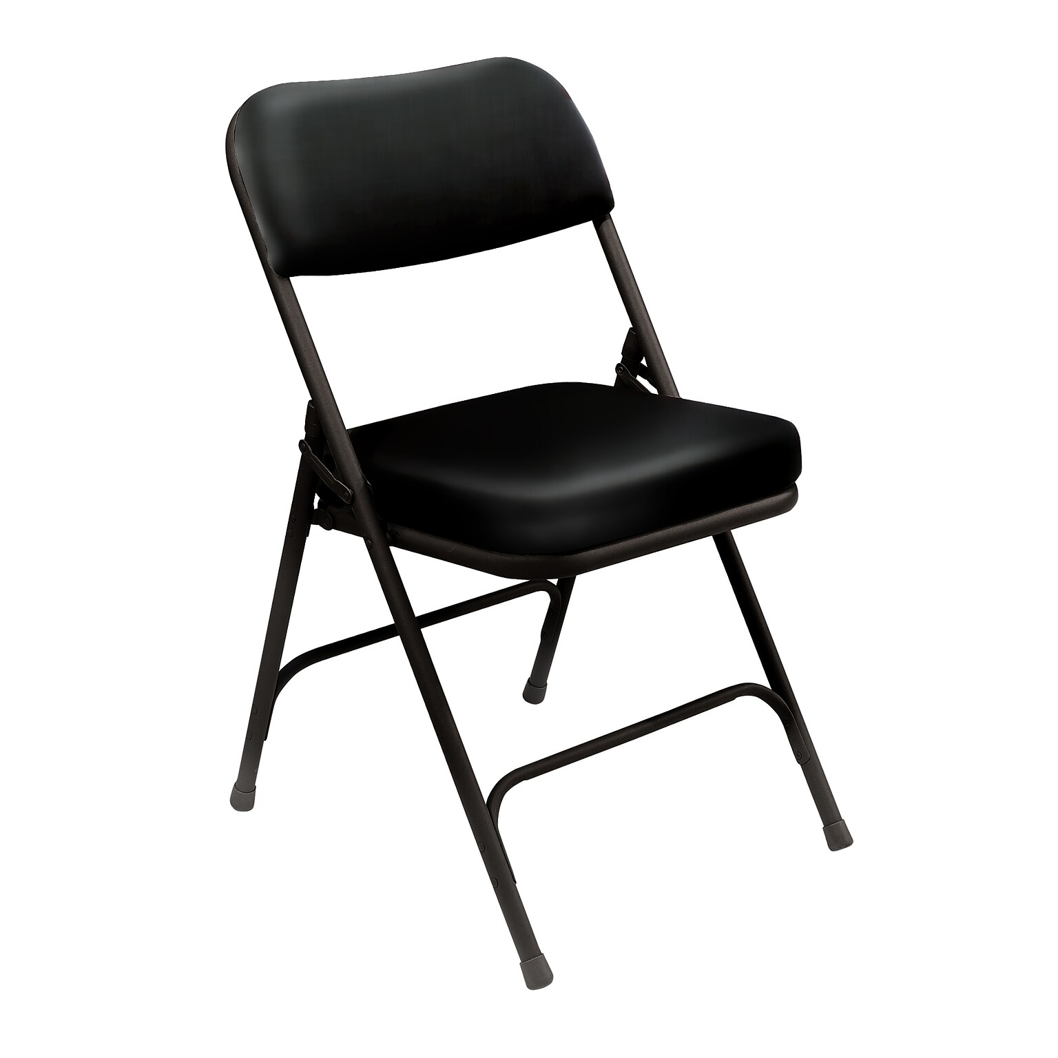 NPS 2 Vinyl Padded Folding Chairs, Black/Black, 2/Carton (3210)