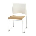 NPS #8721-01-21 Cafetorium Stack Chair, Beige Vinyl Seat/White Backrest - 40 Pack