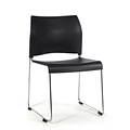 NPS #8810-11-10 Plastic Cafetorium Chair, Black/Chrome - 40 Pack