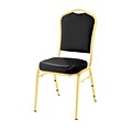 NPS #9310-G Silhouette-Back Vinyl Padded Stack Chair, Panther Black/Gold - 40 Pack