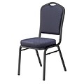 NPS #9364-SV Silhouette-Back Fabric Padded Stack Chair, Diamond Navy/Silvervein - 40 Pack