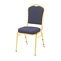 NPS #9364-G Silhouette-Back Fabric Padded Stack Chair, Diamond Navy/Gold - 20 Pack
