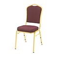 NPS #9368-G Silhouette-Back Fabric Padded Stack Chair, Diamond Burgundy/Gold - 20 Pack