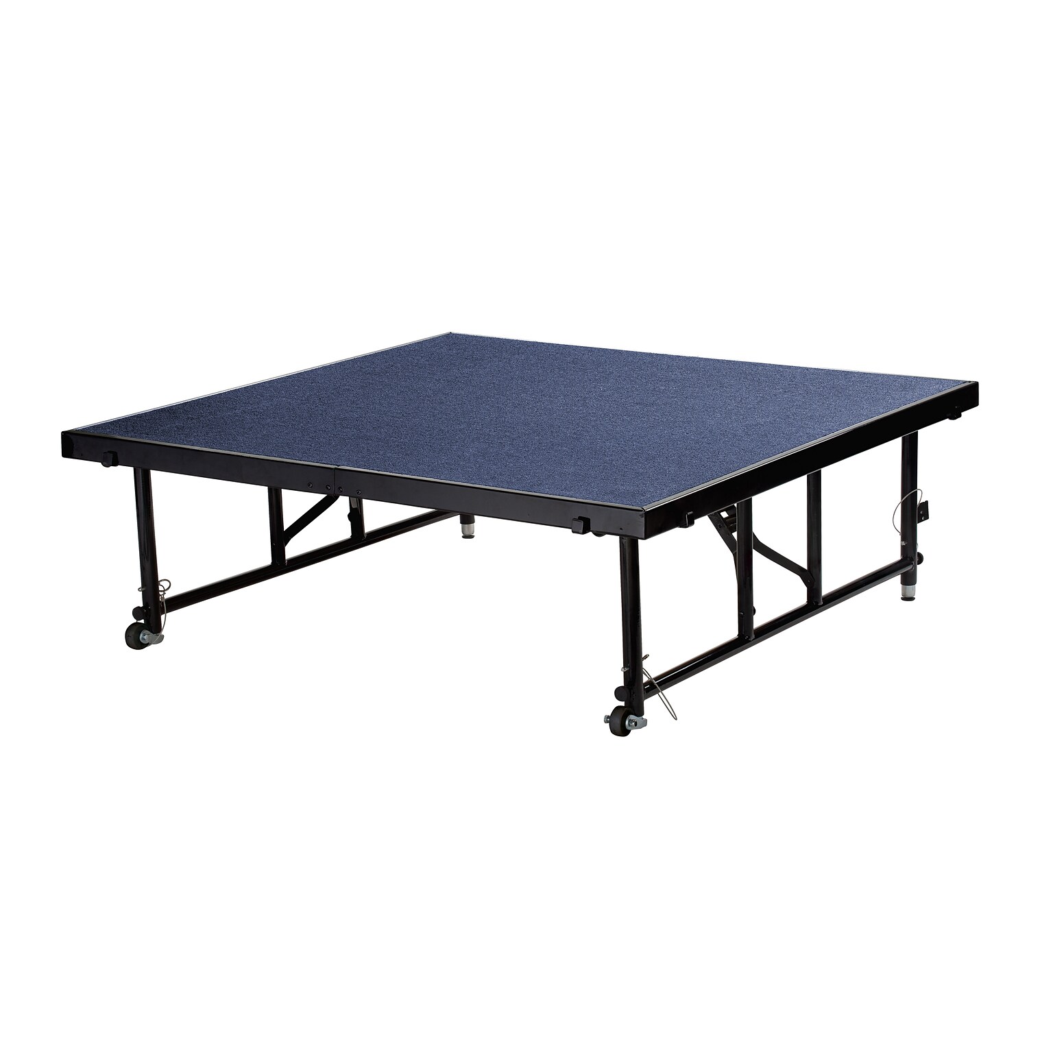 National Public Seating Transfix 24 to 32 Adjustable Height Portable Stage with Carpet, Blue (TFXS