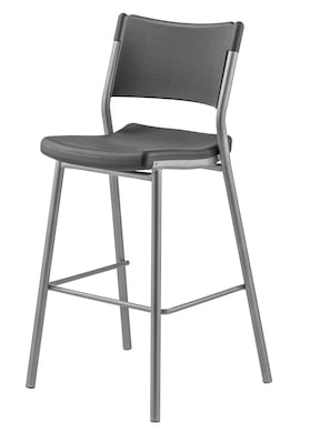 NPS® Café Time 30 Steel Stool, Charcoal Slate Top & Silver Frame (CTS30)