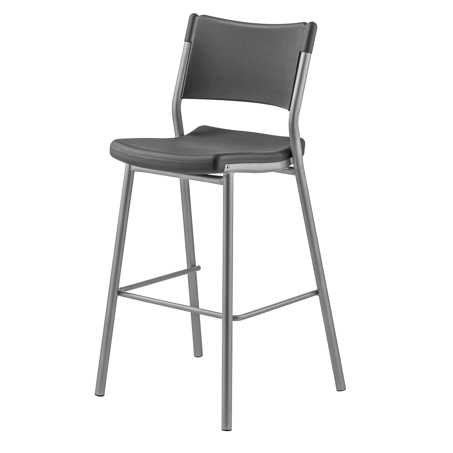 NPS® Café Time 30 Steel Stool, Charcoal Slate Top & Silver Frame (CTS30)