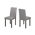 Monarch Specialties Grey Leather-Look 2Pcs Dining Chairs ( I 1173 )