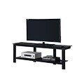 Monarch Specialties TV Stand Black Metal with Tempered Glass (I 2500)