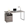 Monarch Specialties Computer Desk - 60L / Dark Taupe / Silver Metal ( I 7145 )