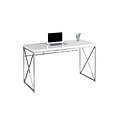 Monarch Specialties Computer Desk 48L Glossy White and Chrome Metal ( I 7205 )