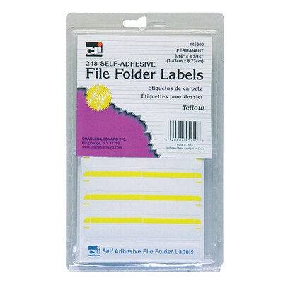 Charles Leonard File Folder Labels, Yellow