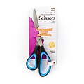 Charles Leonard Cushion Grip Scissor, 8 Stainless Steel Pointed Tip, Bent, Multicolor (CHL80825)