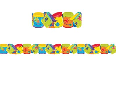 Eureka Color My World Paint Buckets Deco Trim (37.25 x 3.25)