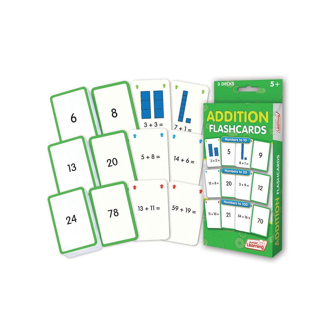 Addition Flash Cards for ages 5+, 1 pack of 162 cards (JRL204) | Quill.com