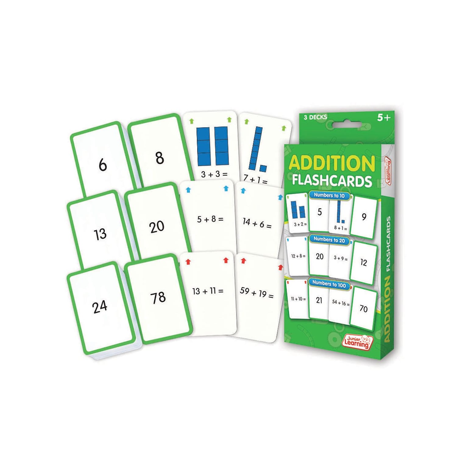 Addition Flash Cards for ages 5+, 1 pack of 162 cards (JRL204)
