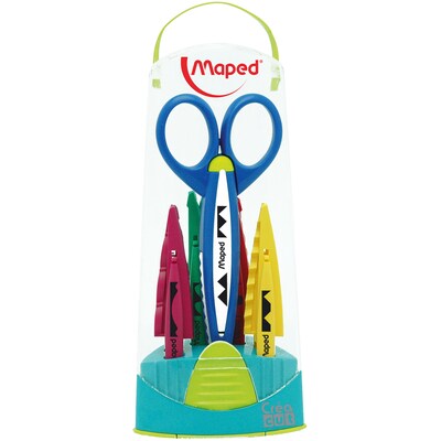 Maped USA Craft Scissors, Assorted Tips, 3 packs of 1 with 5 Assorted Patterns (MAP601005)
