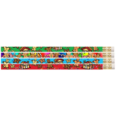 Musgrave Gingerbread Man & Candyland Motivational/Fun Pencils, Pack of 144 (MUS1067G)