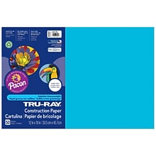 Pacon Tru-Ray 12 x 18 Construction Paper, Atomic Blue, 50 Sheets/Pack (P103401)