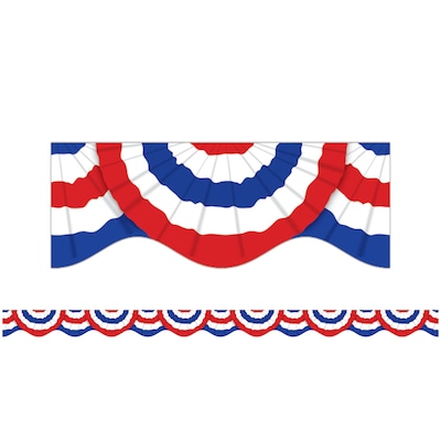 Scholastic 36 Long Patriotic Bunting Scalloped Trimmer, 12 Pack (SC-541759)